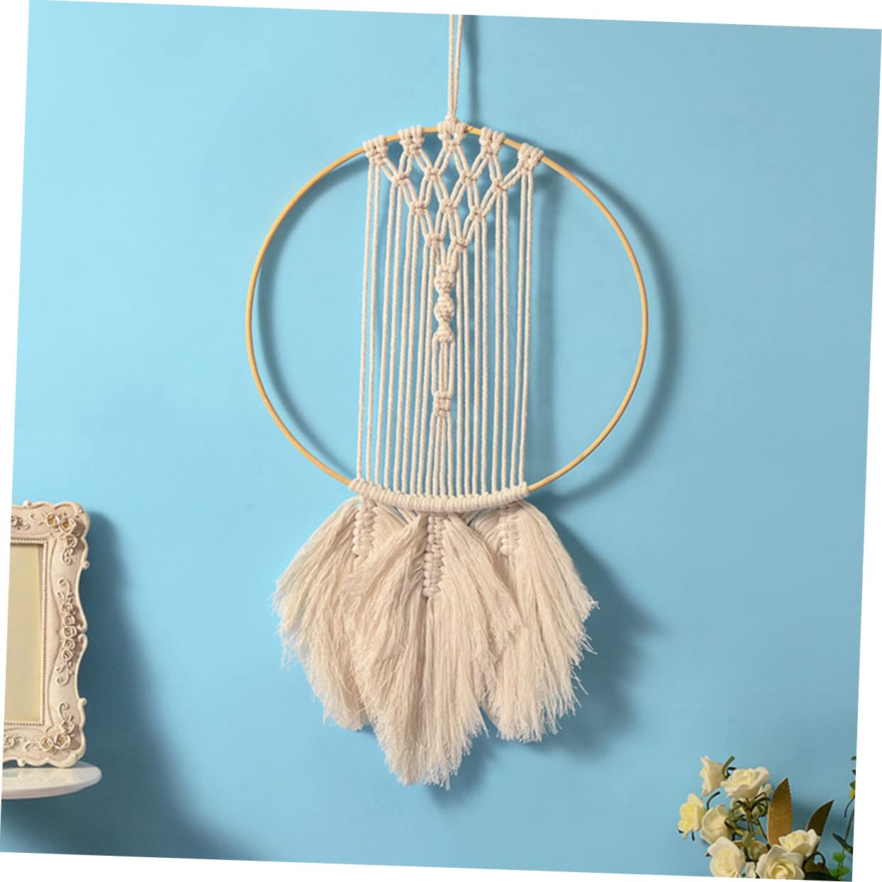 Mobestech 2stücke Boho Dreamcatcher Wanddeko Handgemachte Wandgestaltung Für Schlafzimmer Und Kinderzimmer Für Besondere Anlässe Leicht Und Fängt Gute Träume