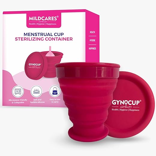 MildCares Menstrual Cup Sterilizer Container | Reusable Silicone Cup Cleaning Case | Easy Hot Water Sterilization | Portable & Travel-Friendly |...