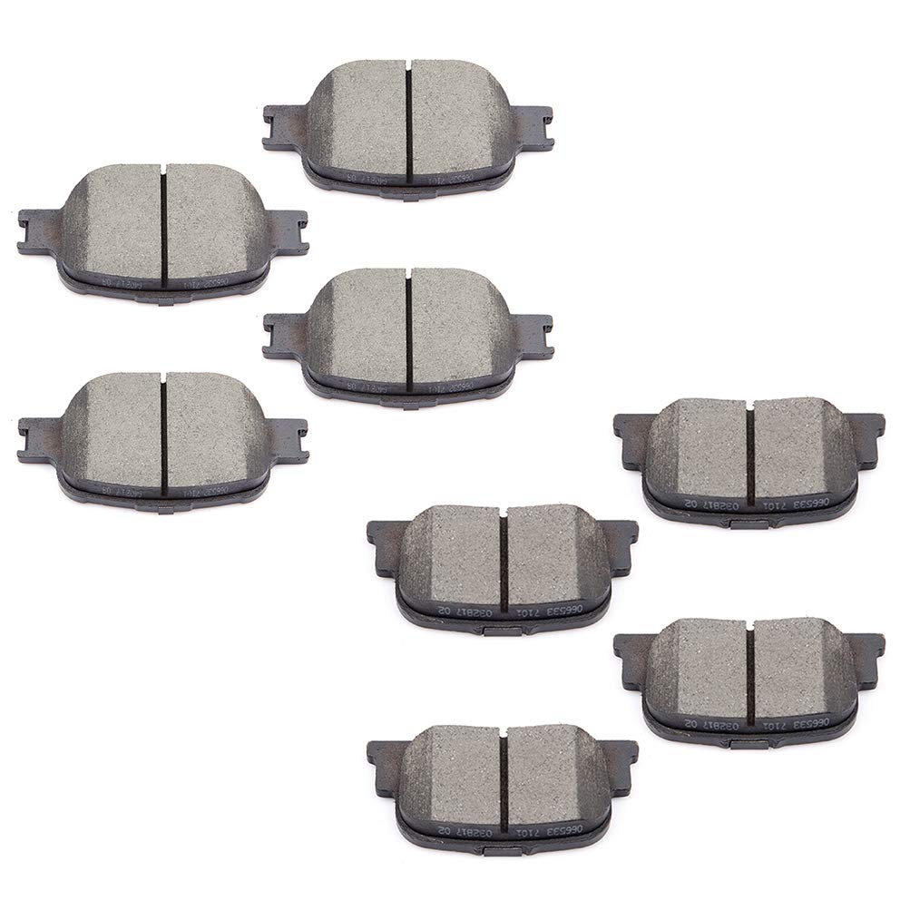 BRAKEUS Front Rear Quiet D817 D835 Ceramic Brake Pads Sets Replacement for 2005-2010 for Scion tC