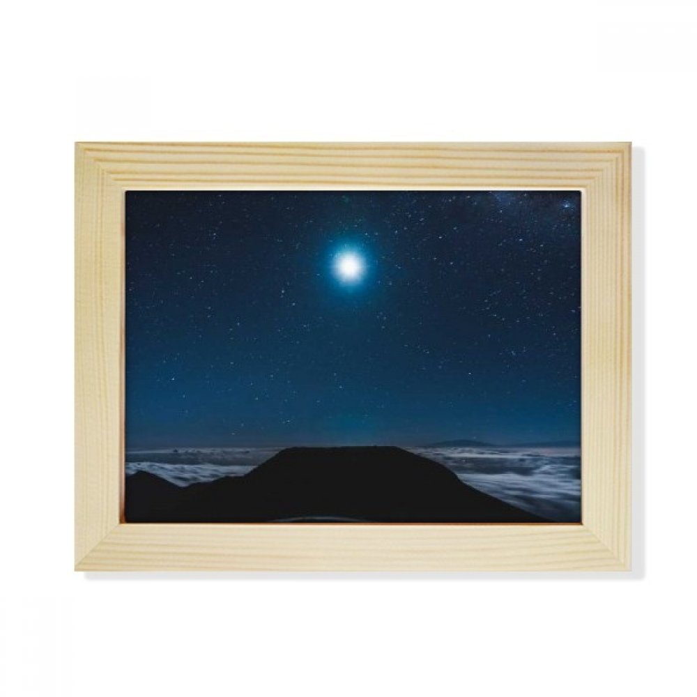 Marco de fotos de madera Luna de la Noche pintura artística de alta resolución