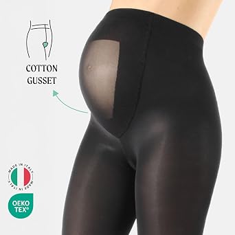 CALZITALY 2 Pairs Maternity Tights Over the Belly, 40 DEN Made In Italy