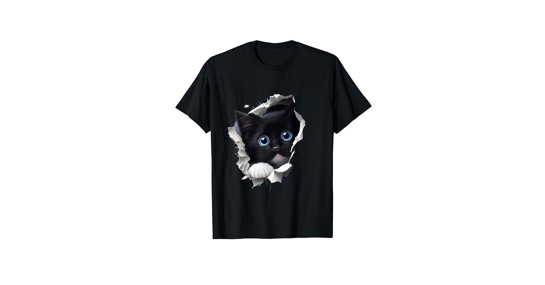 Amazon | 好奇心旺盛でかわいい子猫 黒猫 Tシャツ | Tシャツ