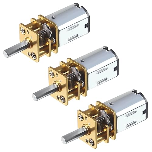 3 unids DC 3V 100RPM N20 Motor de reducción de velocidad de par alto eje de 0.118 in Mini motor de engranajes de metal con caja de engranajes de