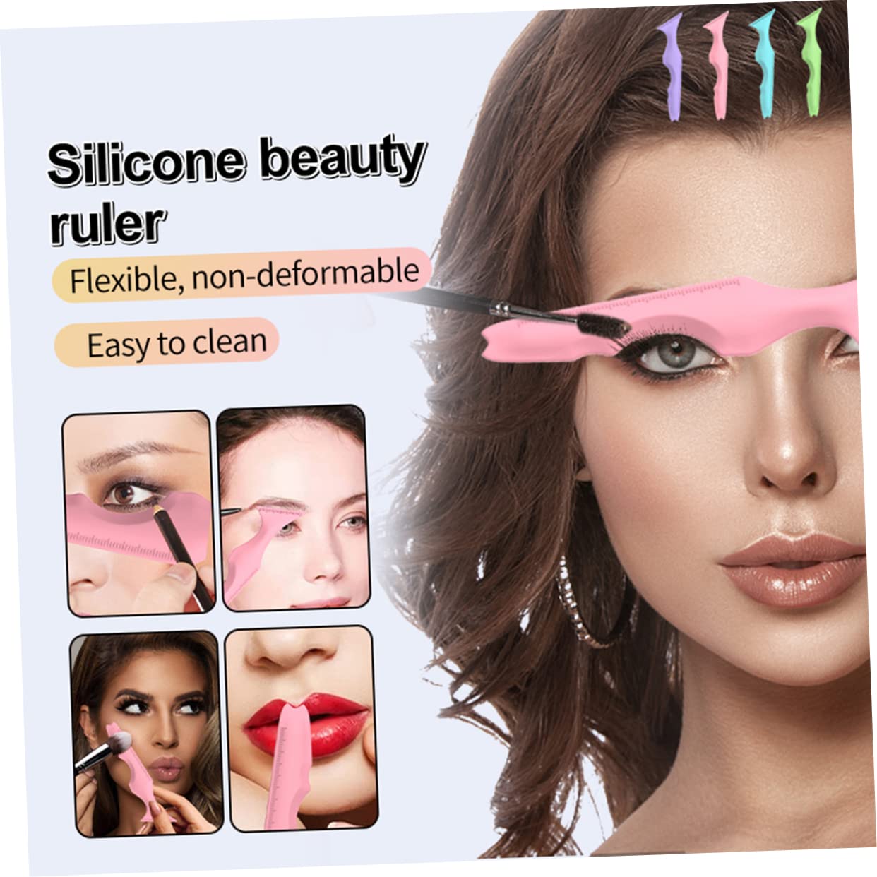 minkissy 10 szt. eyeliner tusz do rzęs, aplikator, cienie do powiek, zestaw szablonów, szminka, pomoc w noszeniu, ołówek do brwi, szablony, narzędzie do makijażu, żel krzemionkowy, podkładka do formy,