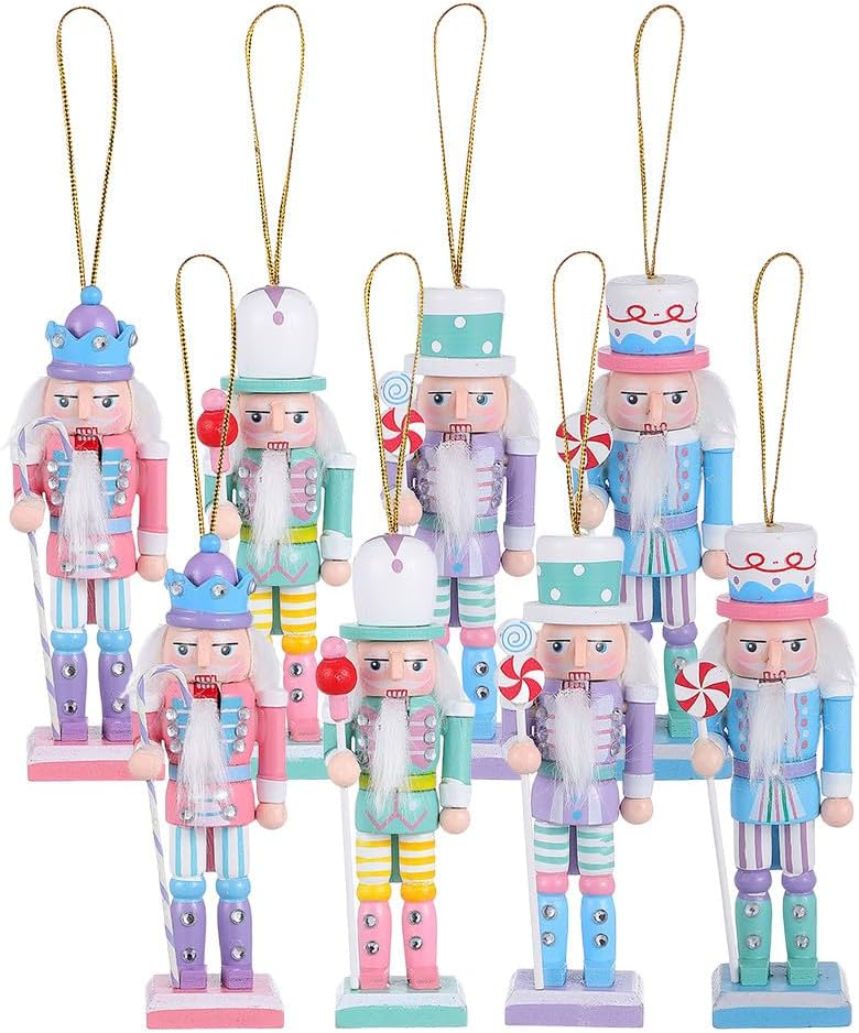 Cabilock 2 Sets Christmas Nutcracker Ornament Small Wooden Soldier Hanging Decorations Nutcracker Figure Ornament for Christmas Figure Decoration