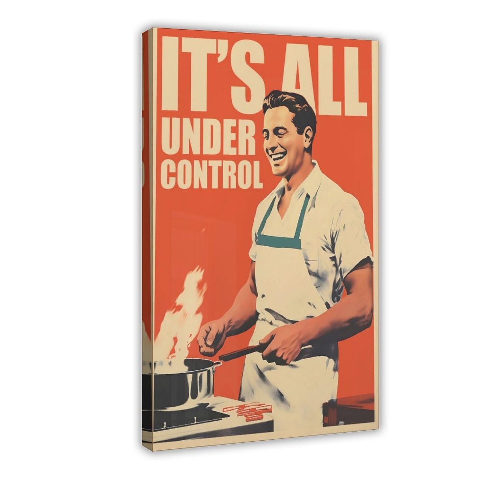 Wjwart Retro Kitchen Print Funny Retro Kitchen Print Funny Canvas Poster Bedroom Decor Landscape Decor Gift 08X12inch(20X30cm)