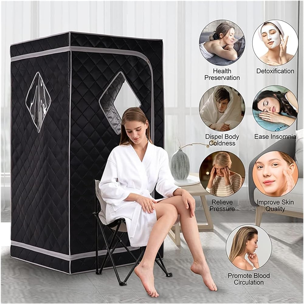 Sauna de calentamiento rápido para el hogar, sauna infrarroja portátil, sauna personal para el hogar con silla portátil, tienda de campaña de spa para terapia de desintoxicación, elimina la fatiga,