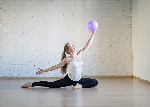 Miniatura 8 de Pequeña pelota de ejercicio para entre las rodillas, pelota de pilates de 6 pulgadas con bomba, mini pelota de yoga para terapia física