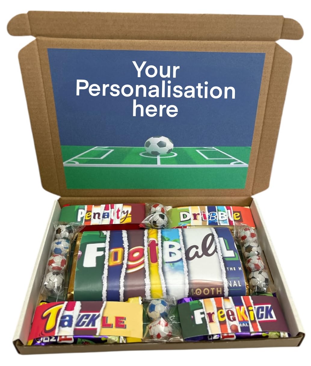Personalised football chocolate gift box. Perfect for any occasion. Christmas, Personalised, Christmas box, birthday gift, birthday chocolate, thank you, well done, good luck, Father's Day etc