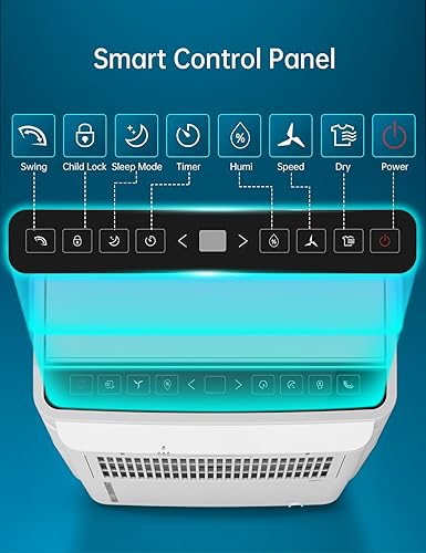 Miniatura 2 de PHILODECO 70 pintas 4500 pies cuadrados con manguera de drenaje, descongelación automática, control inteligente de humedad con temporizador de 24