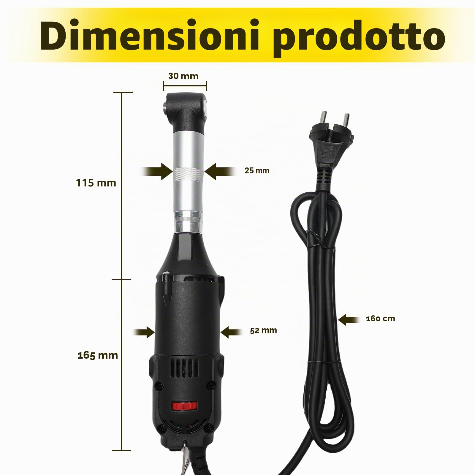 Smerigliatrice diritta professionale 350 W, levigatrice lucidatrice per piastrelle, elettrico a 6 velocità 15000 giri/min, pinza Ø3 mm