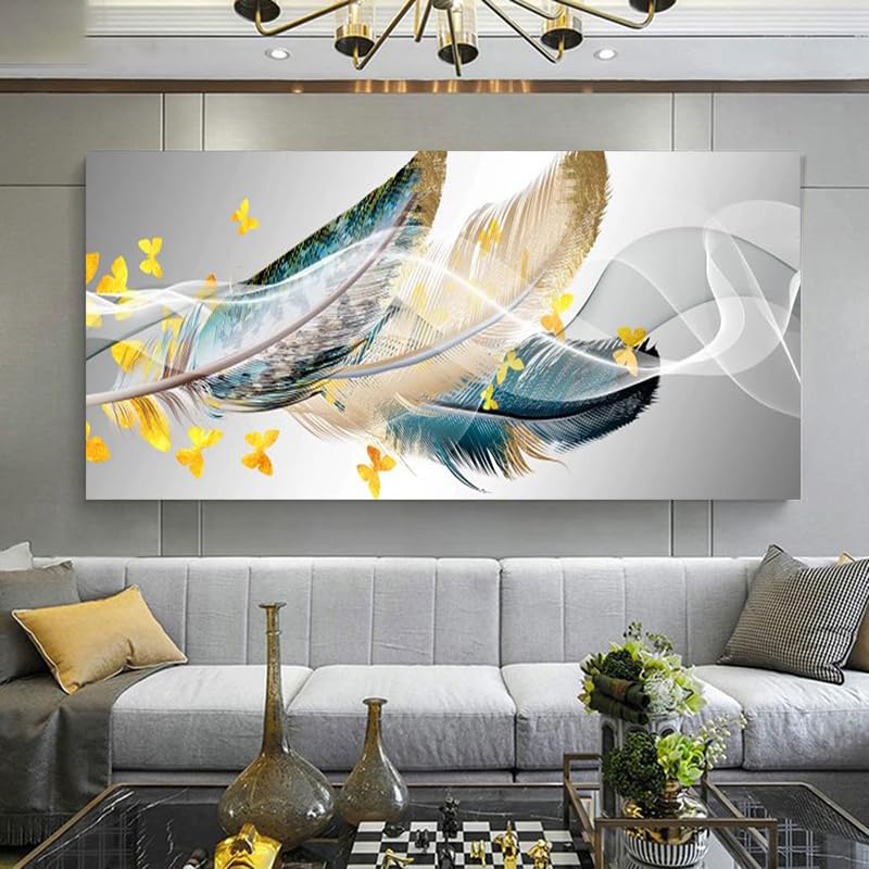 Tableau imprimé sur toile AEFOUU avec cadre inclus : art moderne vertical 45x90cm