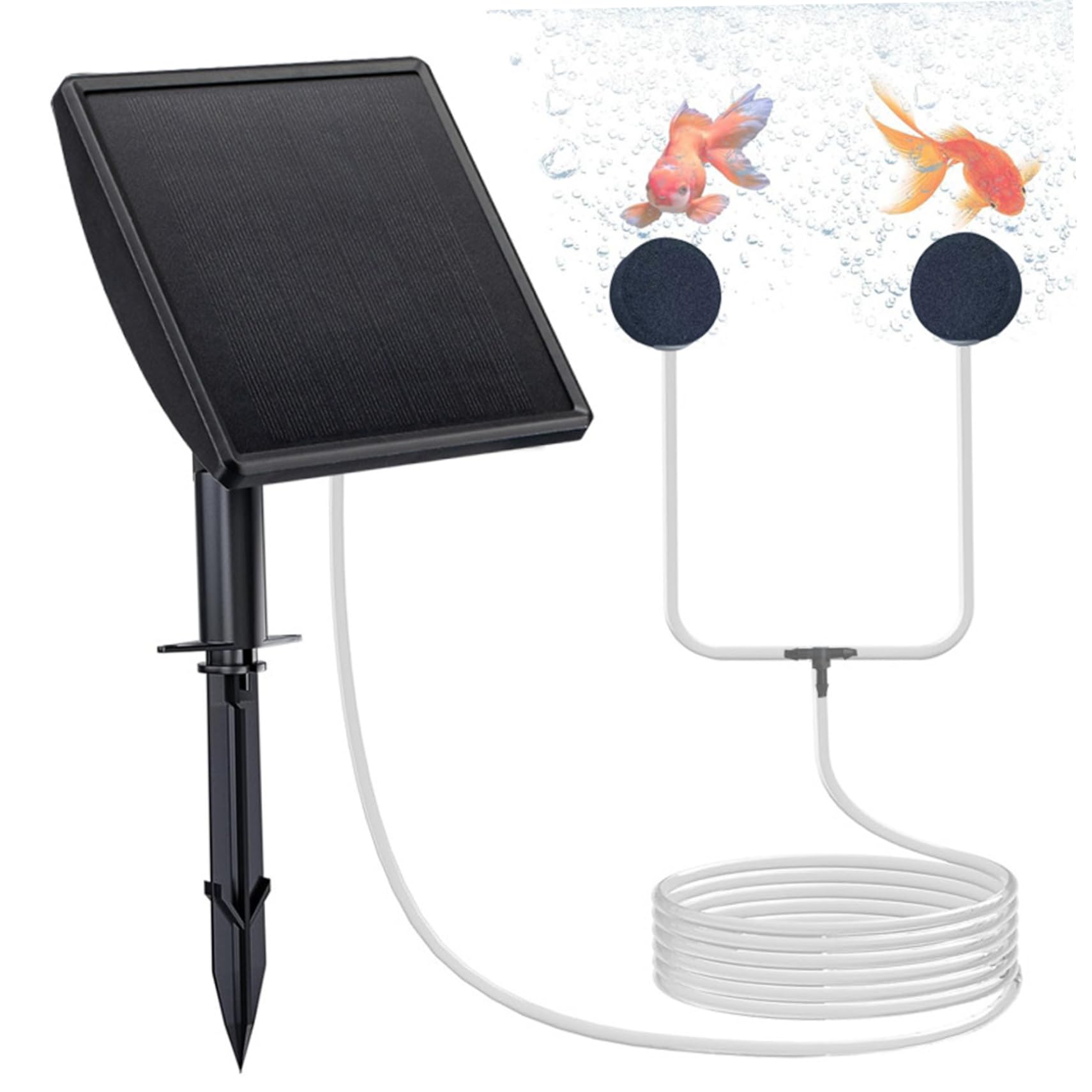 Pompe à air solaire anti-asphyxie poisson pour étang extérieur et aquarium