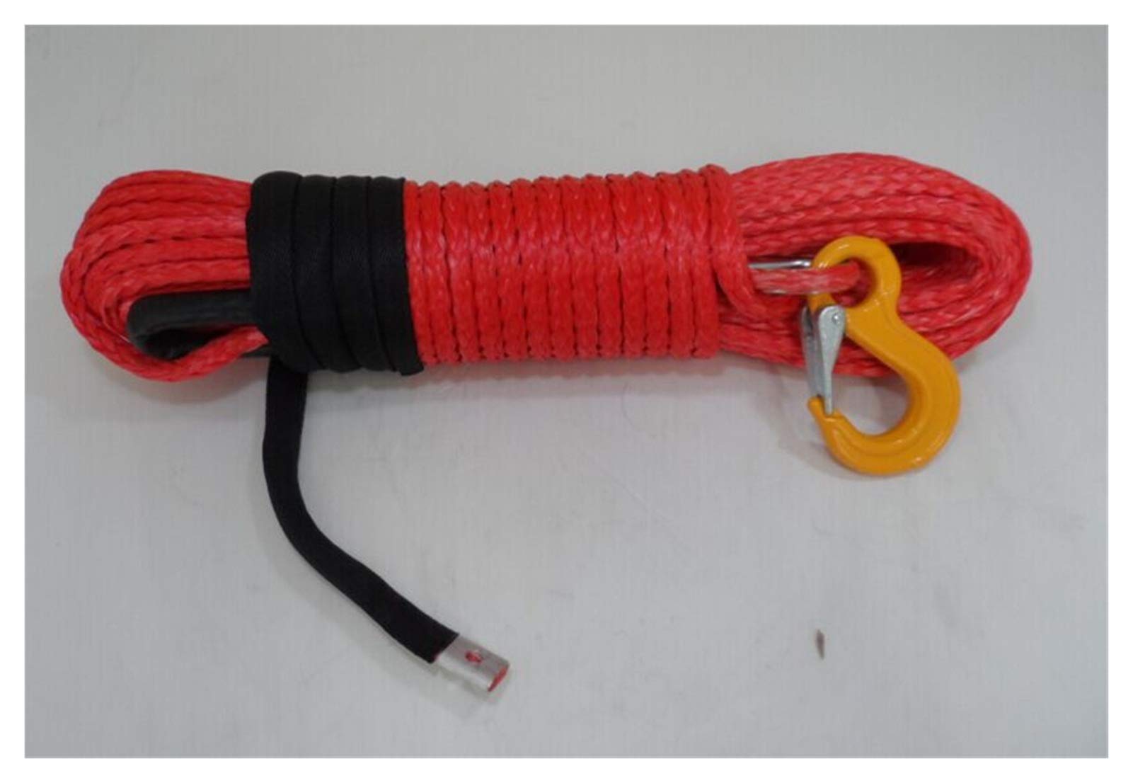 Winch Rope, Red 10mm*45m Replacement Winch Cable for,12 Plait Towing Ropes,Synthetic Rope,Off Road