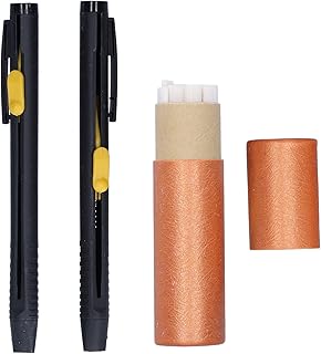 2 lápis de giz de costura para costura e acolchoamento, marcador de tecido de giz de alfaiate de plástico com recargas para marcação de costura artesanal, branco