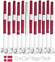 Vista 64 de Bandera de Estados Unidos con poste para coche, bandera para carros, 2 unidades, bandera de América, capó para auto, 4 de julio, decoración