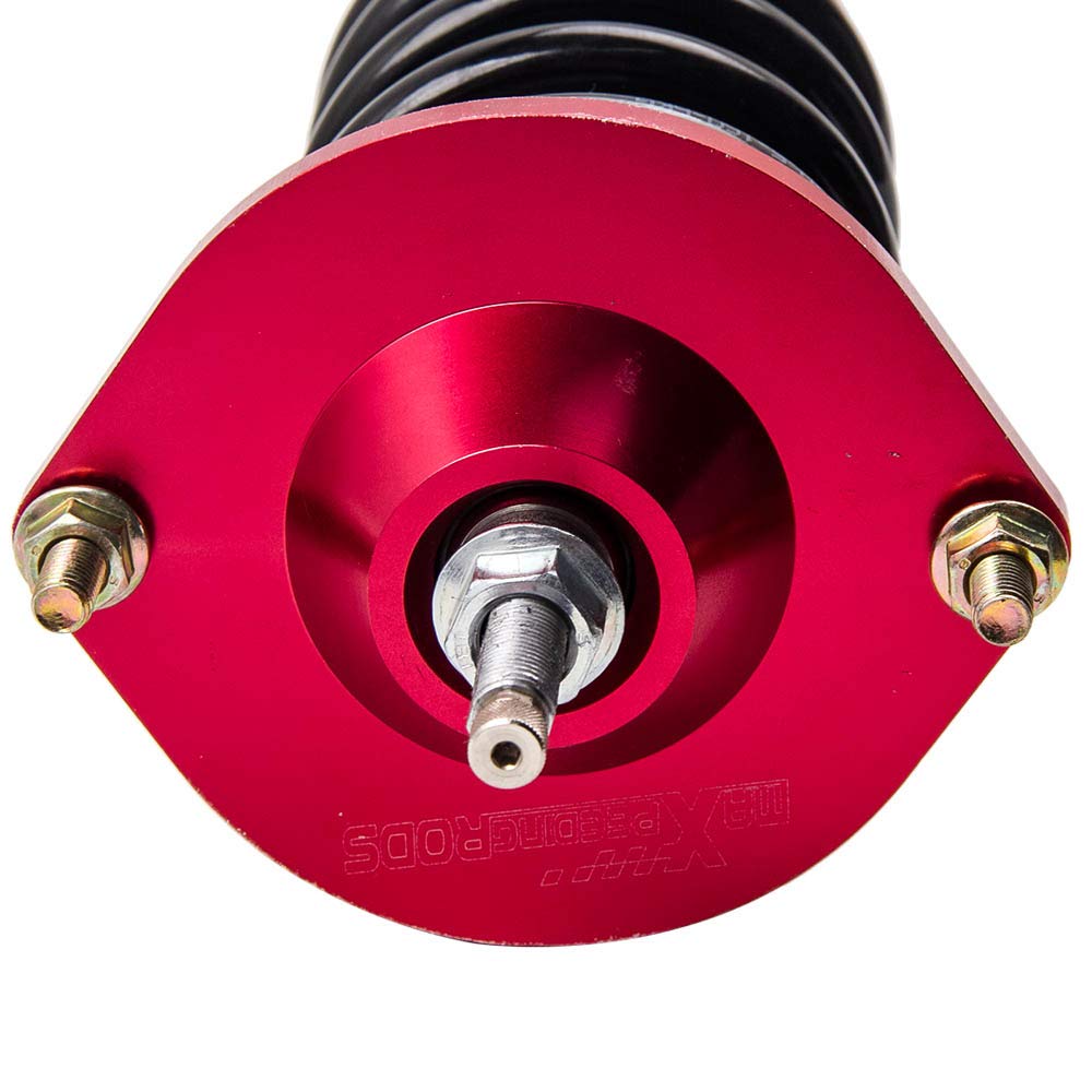 maXpeedingrods 4 Lots de Hauteur Ajustable Damper Réglable Coilover Kit de Suspension Amortisseurs Combinés Filetés Struts pour Mazda Miata MX5 NA NB 1989-2005 Rouge