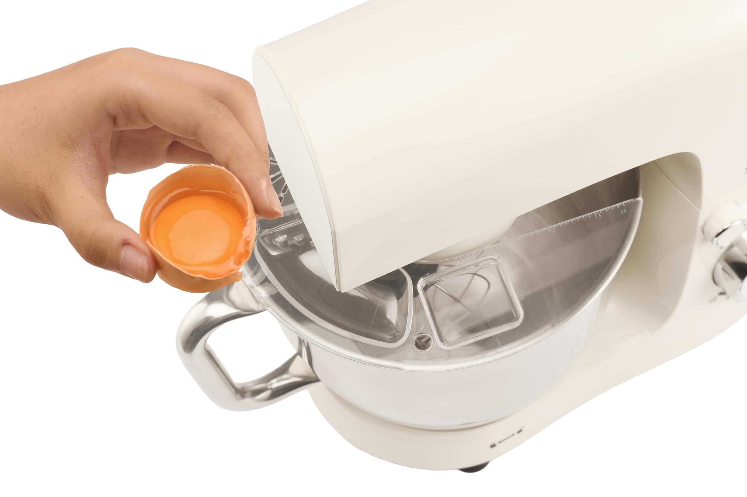 SENYA Robot Pâtissier 1500W – Robot Cuisine Multifonction 5L Bol Inox – 10 Vitesses + Pulse – Pétrin, Fouet, Batteur – Robot pour Gâteau, Pain – Couvercle Anti-Éclaboussures avec Séparateur d’Œuf