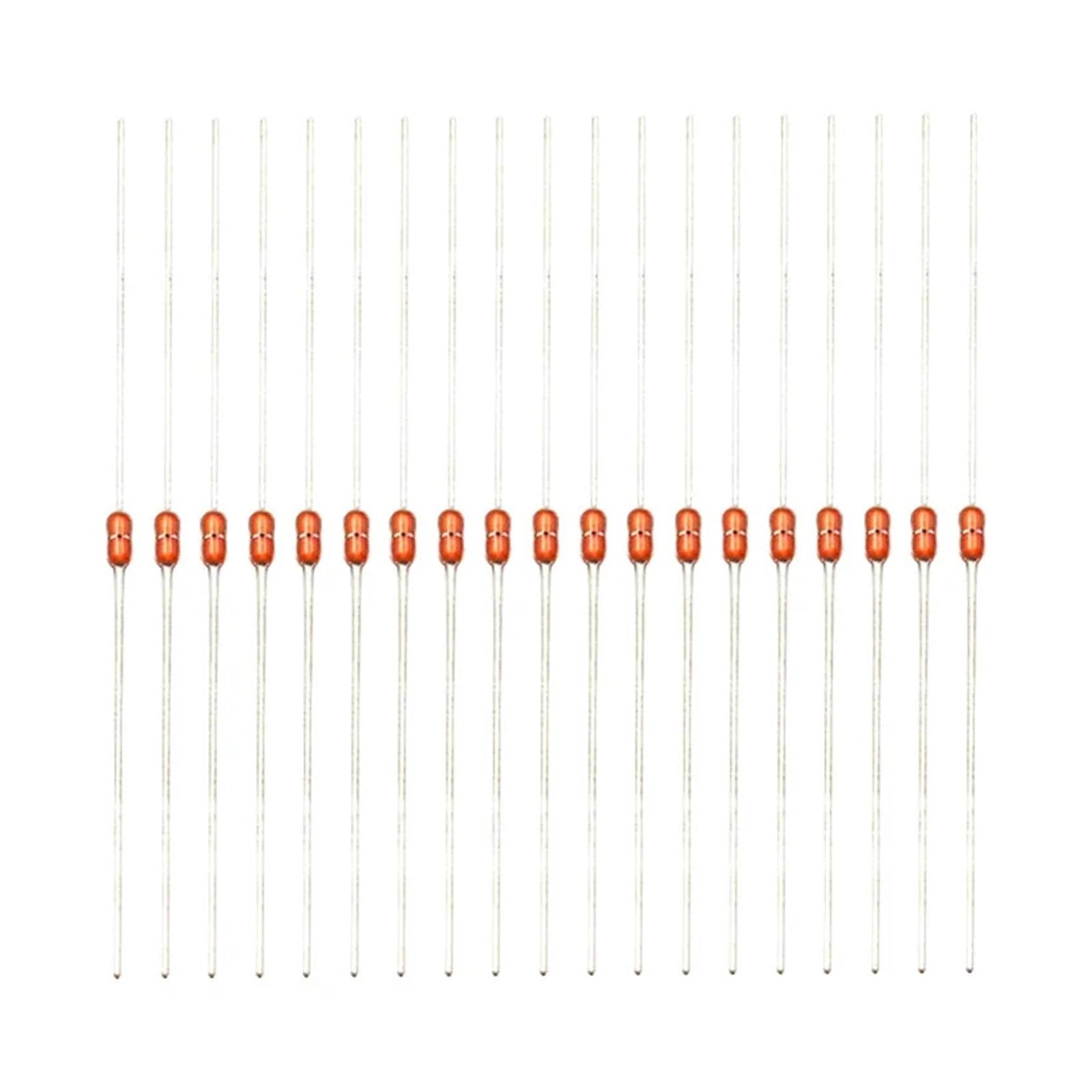 Thermistance scellée en Verre NTC MF58 3950 B 5% 5K 10K 15K 50K 100K 200K 500K Ohm, capteur de température for cuisinière à Induction, 20 pièces(MF58 5K)