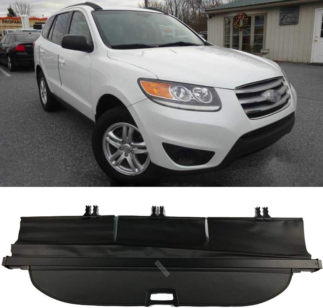 DdaiXQ Retractable Car Rear Trunk Parcel Shelf for Hyundai Santa Fe 2011 2012, Rear Boot Cargo Cover Curtain Shield Privacy Panel Roller Blind Shelves