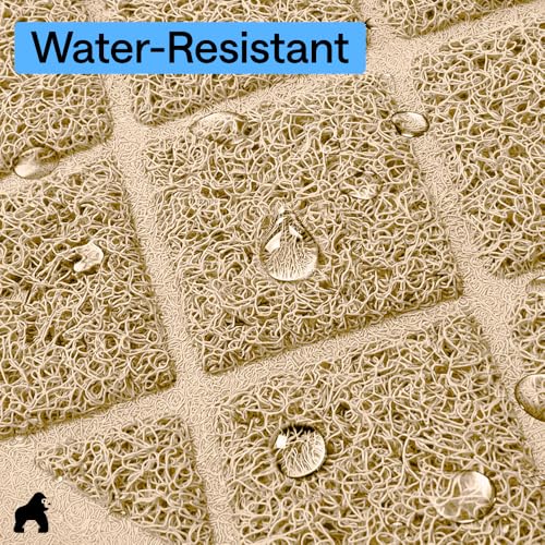 Image of Gorilla Grip Durable Multiple Cat Litter Mat (47x35), XL Jumbo, No Phthalate, Water Resistant, Traps Litter from Box and Cats, Scatter Control, Mats Soft on Kitty Paws (Beige), 1 Count, Plastic