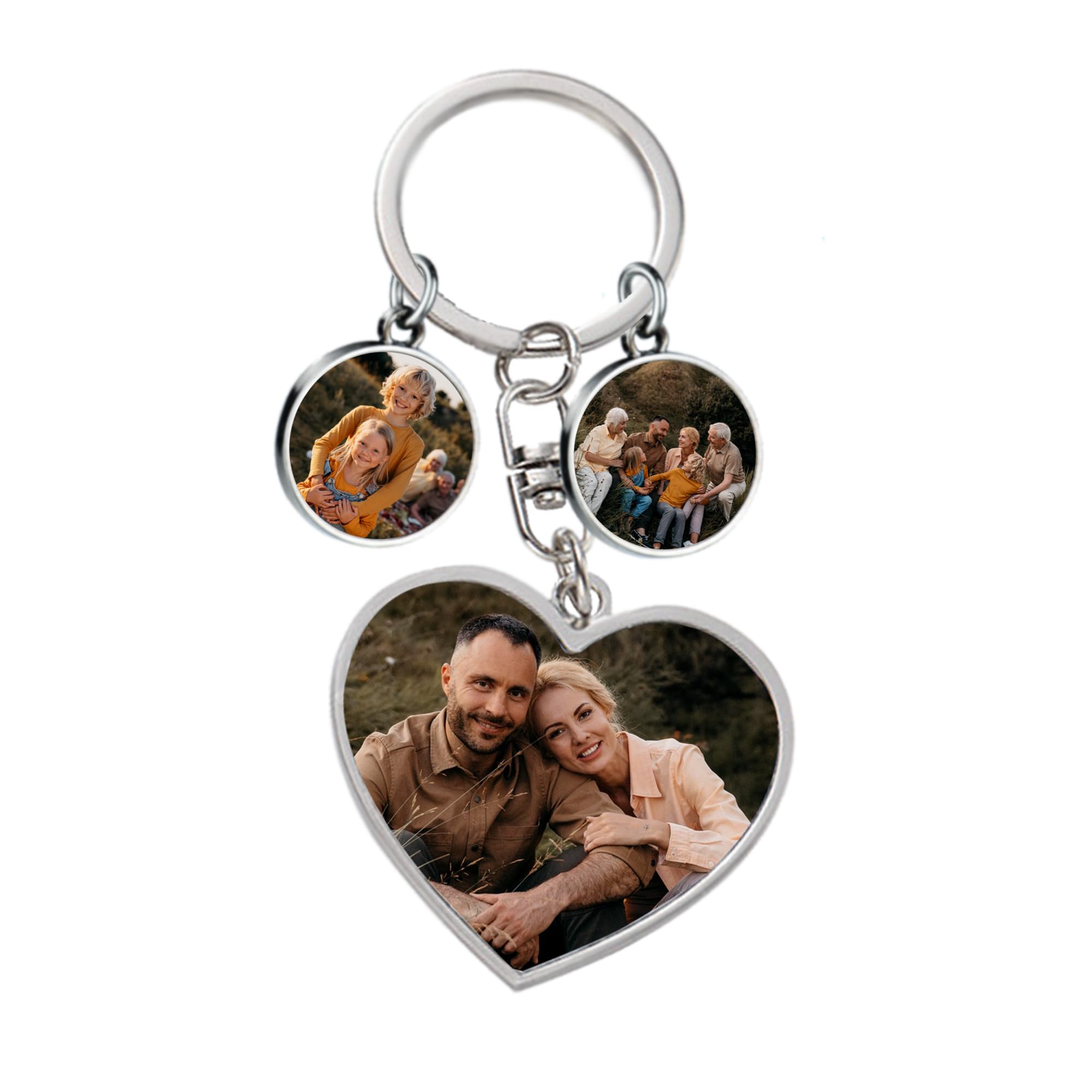 Personalised Photo Keyring for Adults - Custom Gifts for Couples, Family, Kids, Pet, Friends - Valentine's Day, Fathers, Christmas