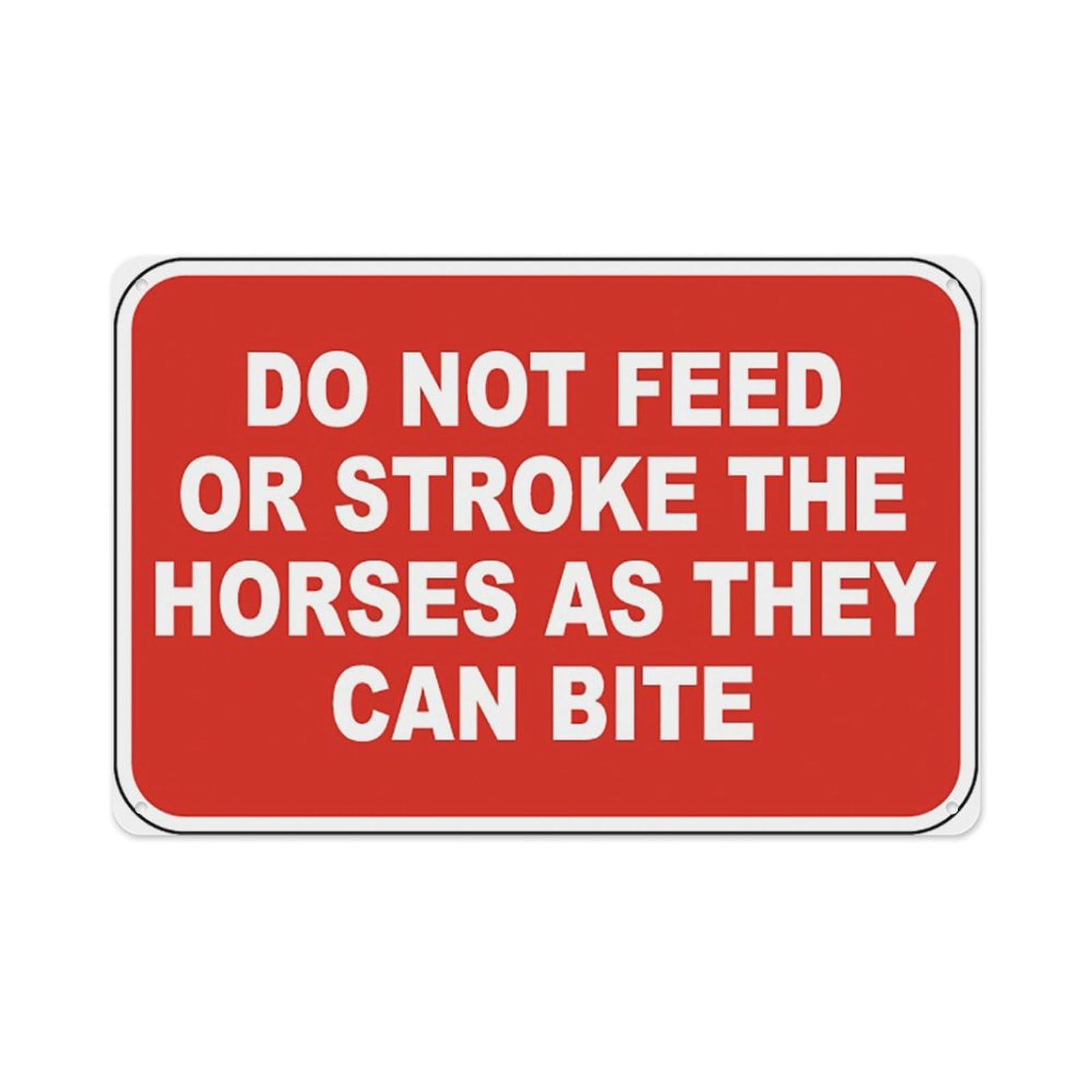 peiyeety DoFeed Horses They Can Bite Sign Aluminum Tin Warning Signs For Home Outdoor Garden 12X16 Inches