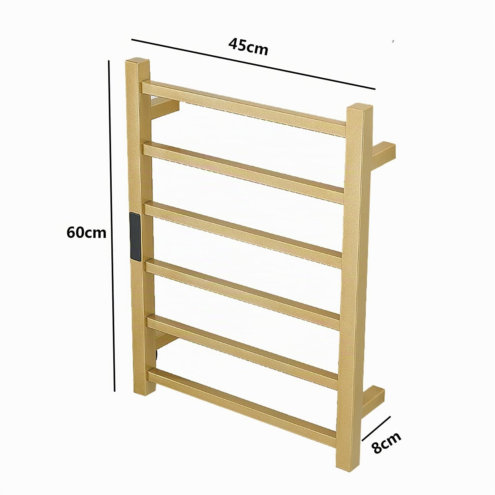 Radiador Toallero térmico Oro para Baño, Toallero Eléctrico Montada En La Pared con Temporizador, Toallero Calefactado Termostática De Acero Inoxidable 304, 60 X 45 Cm,Hardwired