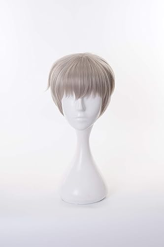 Anime Inumaki Toge peluca para Cosplay Cogeplay Jujutsu Kaisen peluca gris corto pelo recto peluca disfraz de Halloween