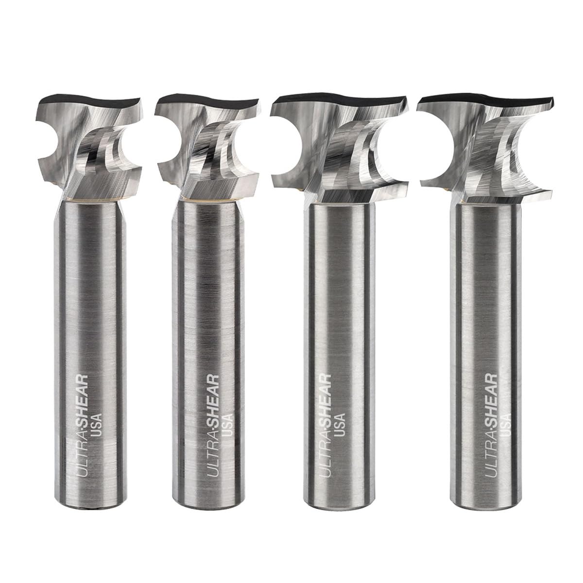 Set di punte per fresa metrica semicircolari, 8,10,12,14 mm, gambo da 0,5", 2 scanalature, testa in carburo, prodotte negli Stati Uniti, adatte a mortasatrici Festool DF700 - US5MHR-4PC
