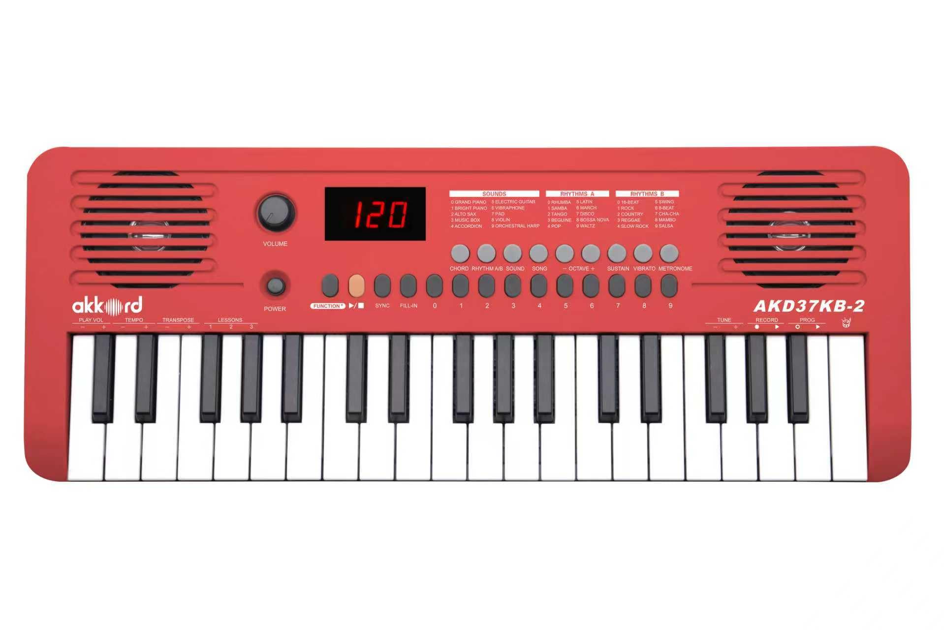 Akkord 37 Keys Music Keyboard – Red Edition | 200 Rhythms, Tones & 40 Demos, LED Display, Portable Beginner Piano Compatible-image-49
