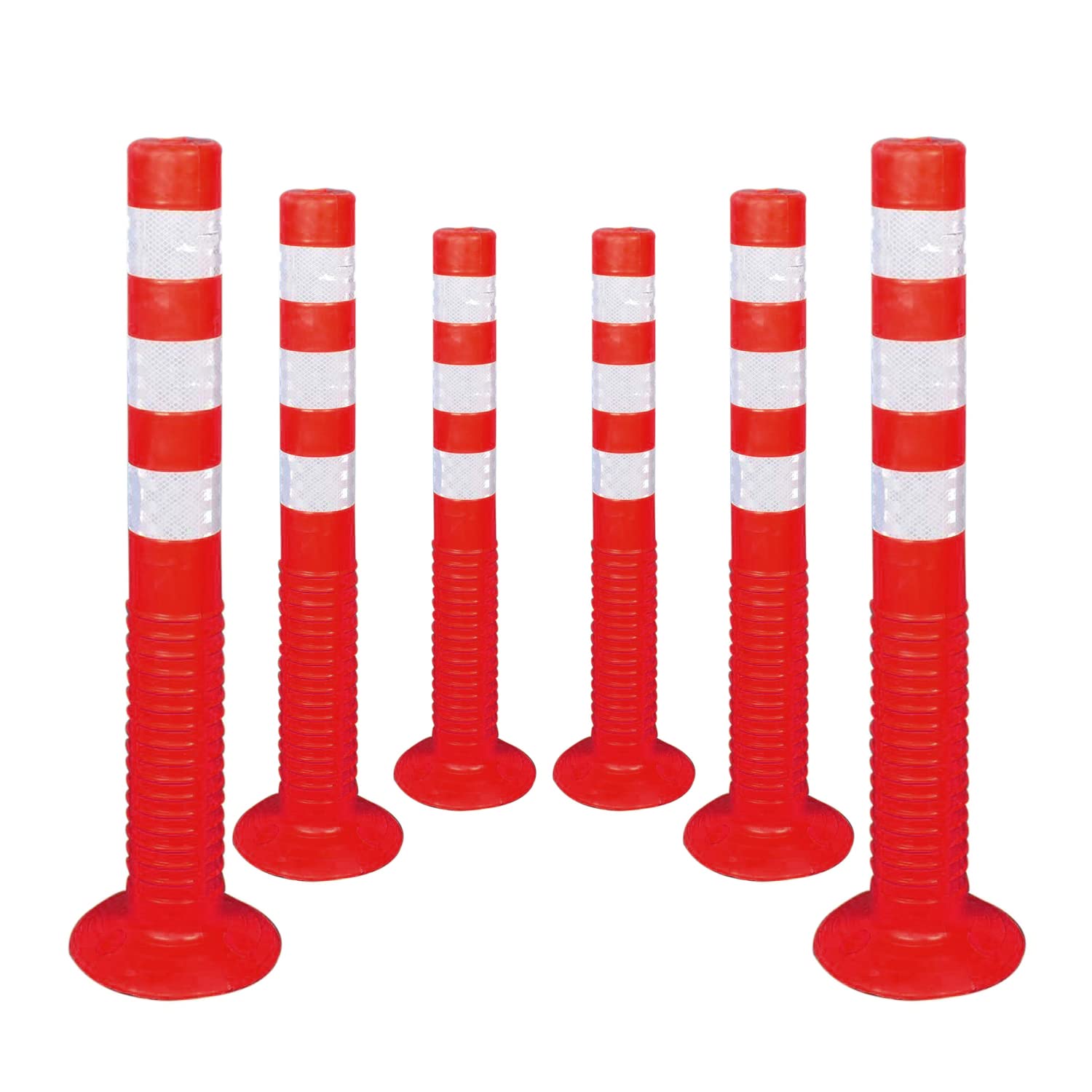 Kunplast Flexible Plastic Spring Post Barrier (Pack of 6) High Grade Polymer Material With 3 White Reflective Tapes Easy To Install Safety T- Top Bollard Barrier Parking Block (Red) (B0BZ11CGLR) Amazon Price History, Amazon Price Tracker