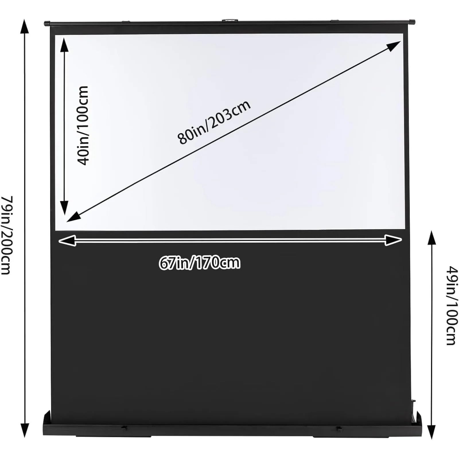 Toile Projection L'écran de projecteur Portable Tire vers Le Haut Camping vidéo cinéma Maison 4K et 8K HD