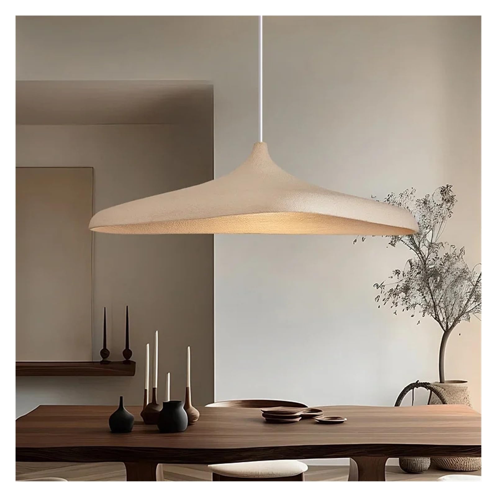 Lampa wisząca LED w stylu skandynawskim do salonu, jadalni, sypialni (trzonek E27, brązowa, 80 x 42 x 22 cm, neutralna)