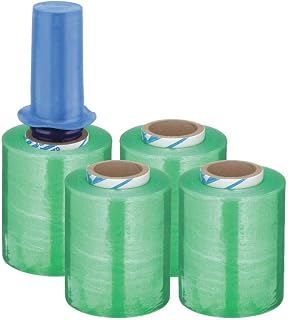 15A977, Hand Stretch Wrap, Grn, 1000ft.L, 4In W, PK4