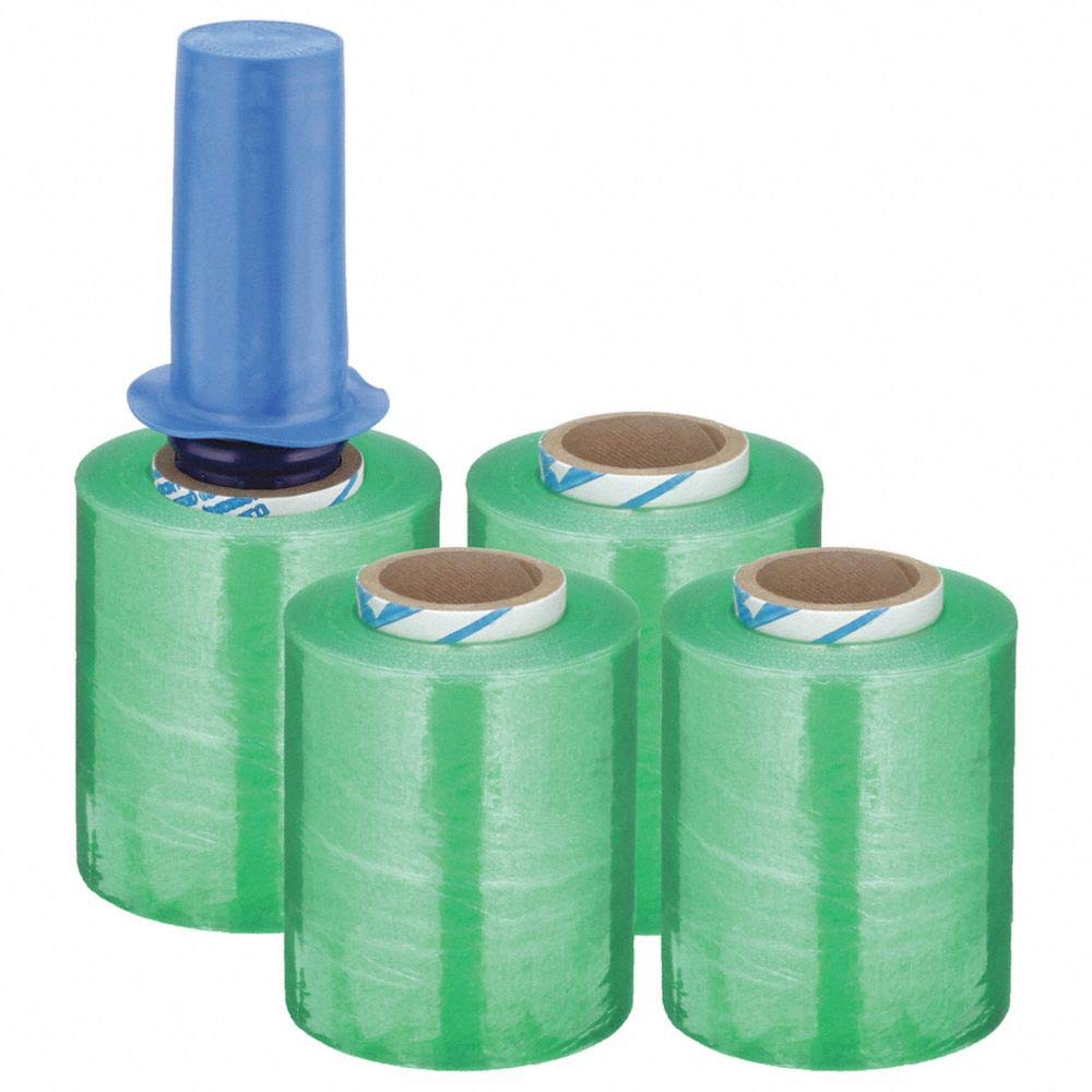 15A977, Hand Stretch Wrap, Grn, 1000ft.L, 4In W, PK4
