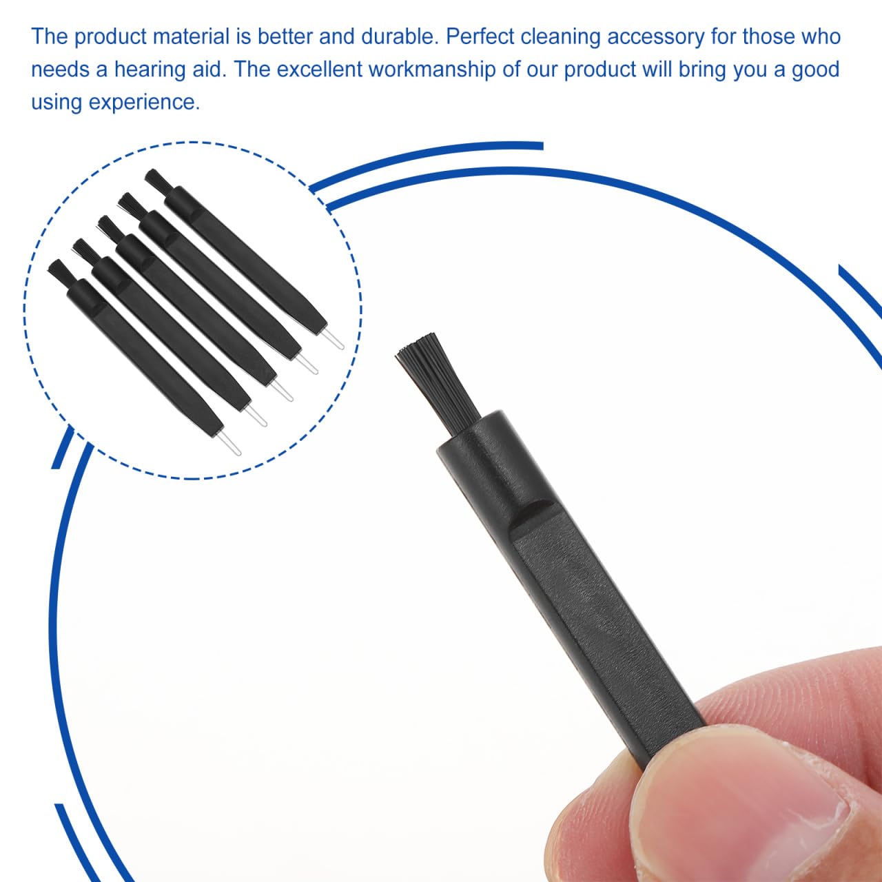 Ipetboom Hearing Aid Cleaning Brush with U Shaped Hook and Soft Bristles for Earwax Removal and Hearing Aid Maintenance Small Electronic Cleaning Tool 2.76In - Image 3