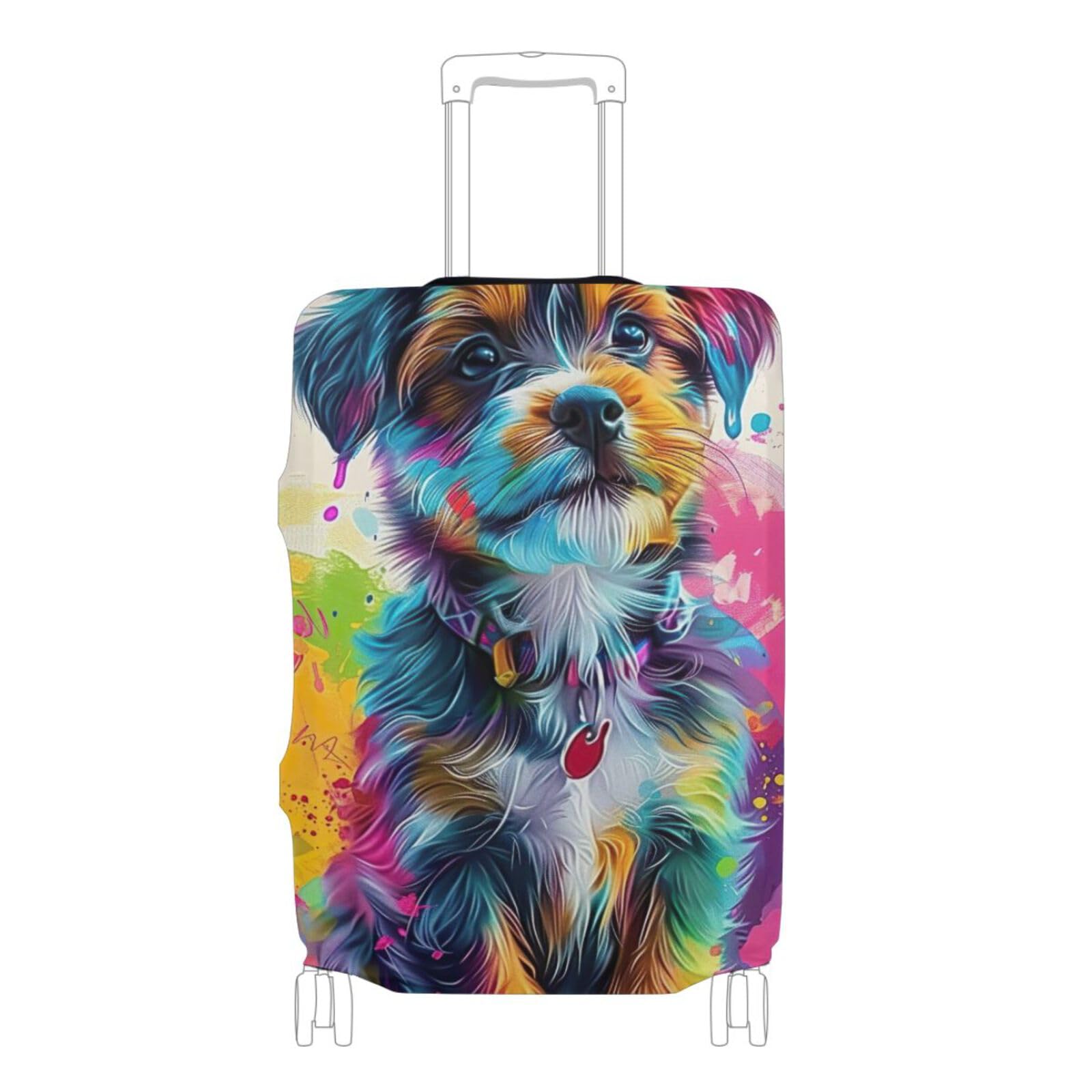 Joisal Colorful Dog Carry on Luggage Cover Fit 18-32 Inch Luggage Covers for Suitcase Tsa Approved, Luggage Identifiers for Suitcases