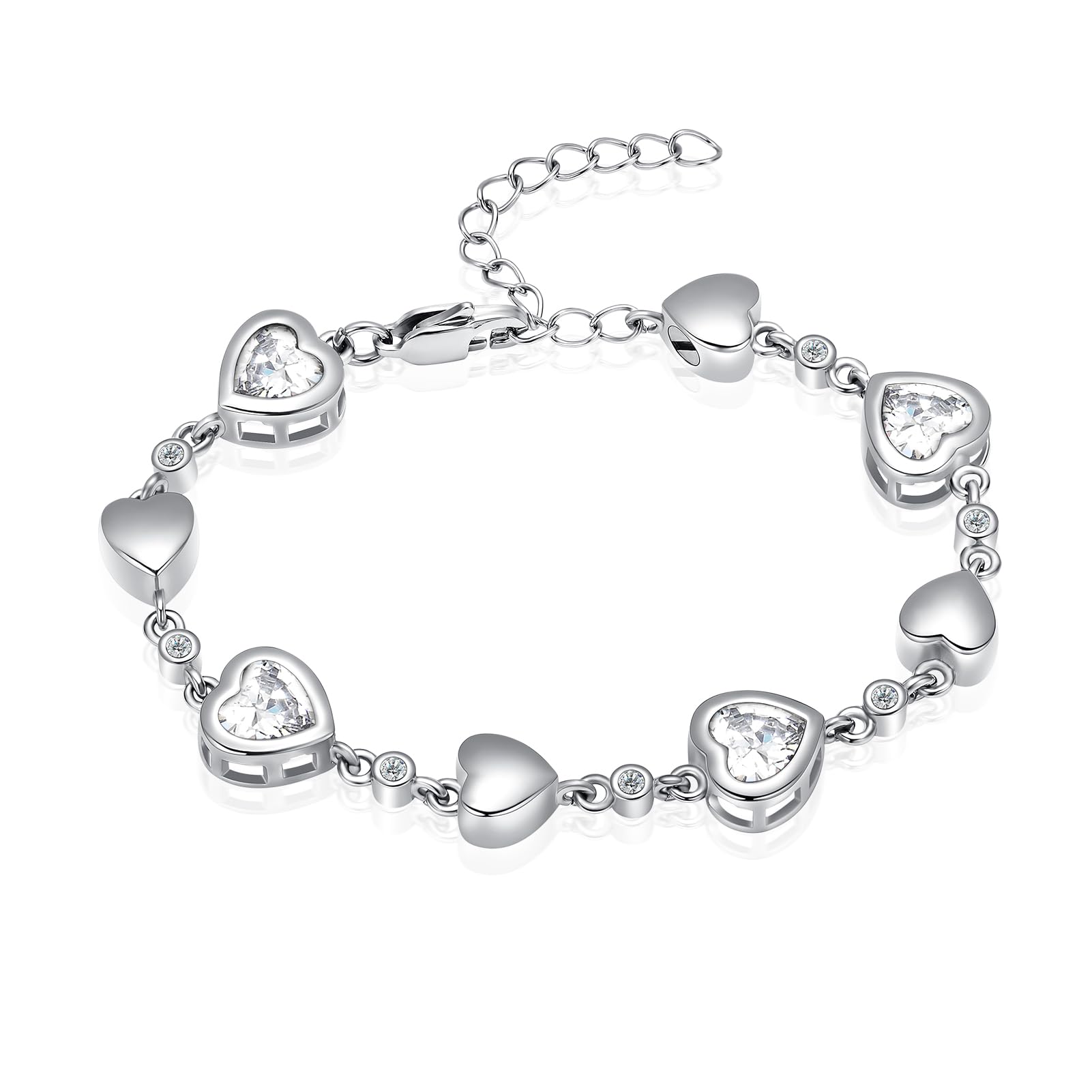 zeqingjw Heart Cremation Bracelet for Ashes - Urn Bracelet Memorial Keepsake Jewelry - Ashes Holder for Women