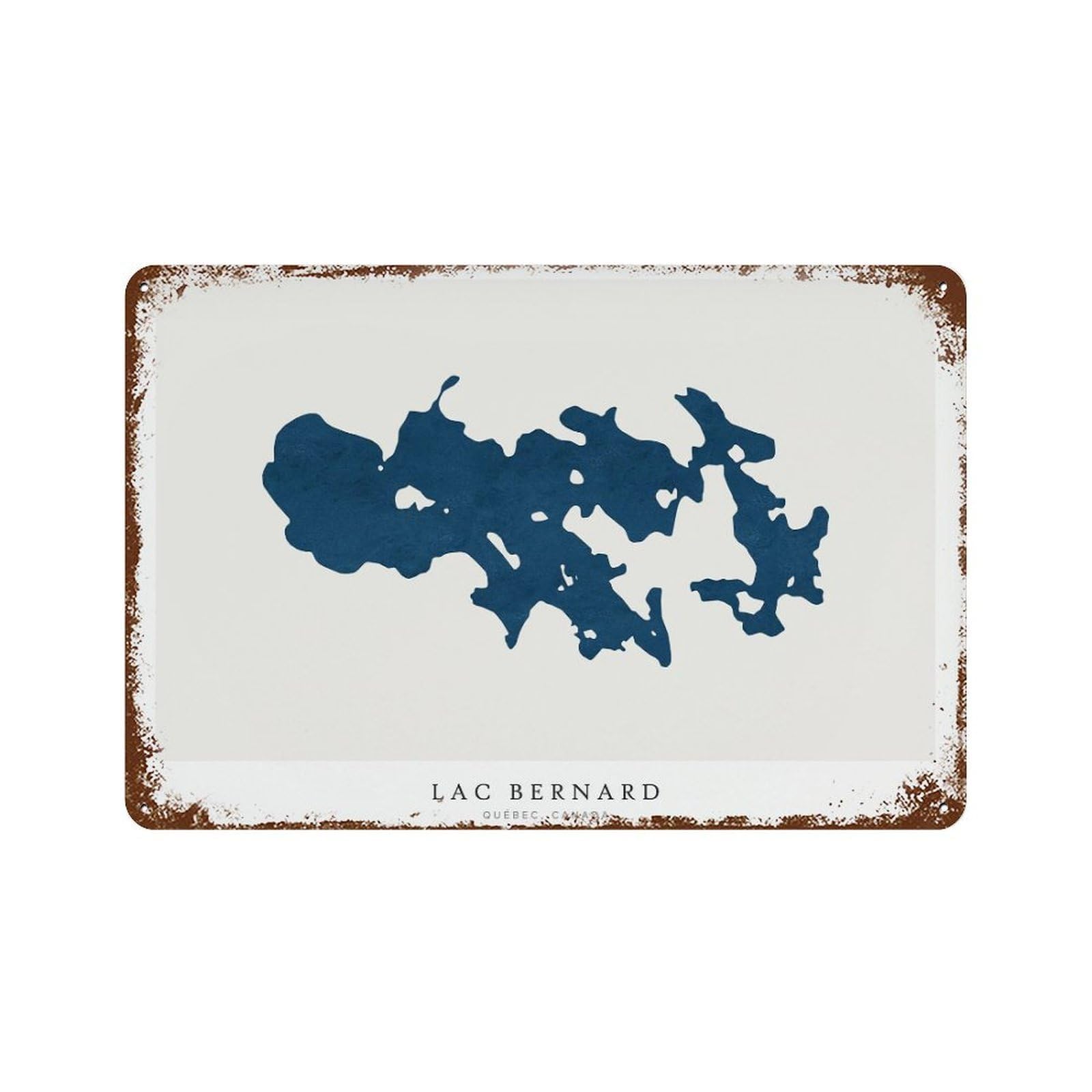 xiaoxiaoshen Lac Bernard Map Quebec Canada Lake House Minimalist Decor (2) Wall Decor Art Metal Tin Poster Modern Home Decor Art Home Bar Shop Decorations Vintage Sign 20x30cm