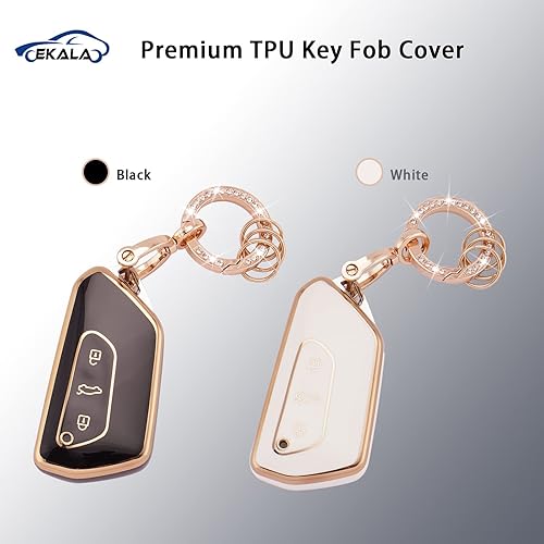 Miniatura 6 de EKALA Funda para llavero para VW Volkswagen Golf 8 ID.3 ID.4 Seat Leon Tarraco Ateca Cupra Formentor Leon con 3 botones, carcasa para llaves de TPU