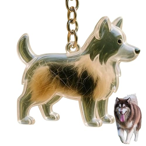 Dog Hair Collector Keychain Charm Memorial Storage Box, Dog Shape