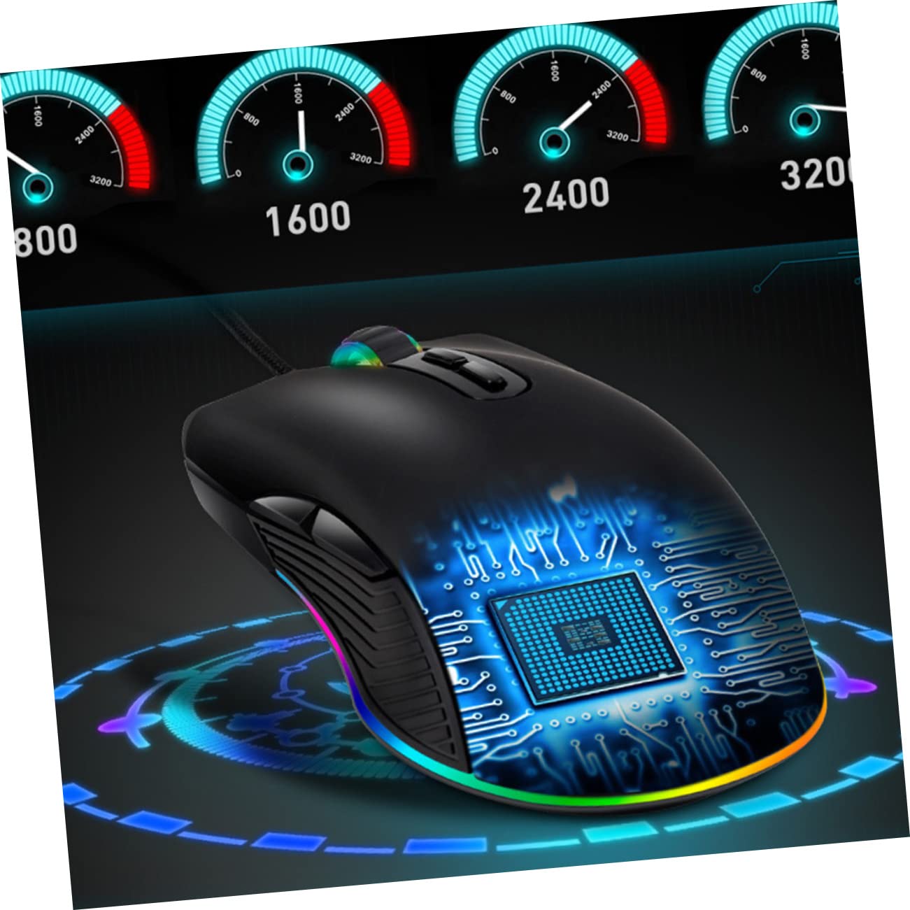 NUOBESTY Mouse Da Gioco Usb c Cablato Tasti Programmabili Rgb Retroilluminato Ottico Dpi Regolabili Ergonomico Per Pc e Laptop