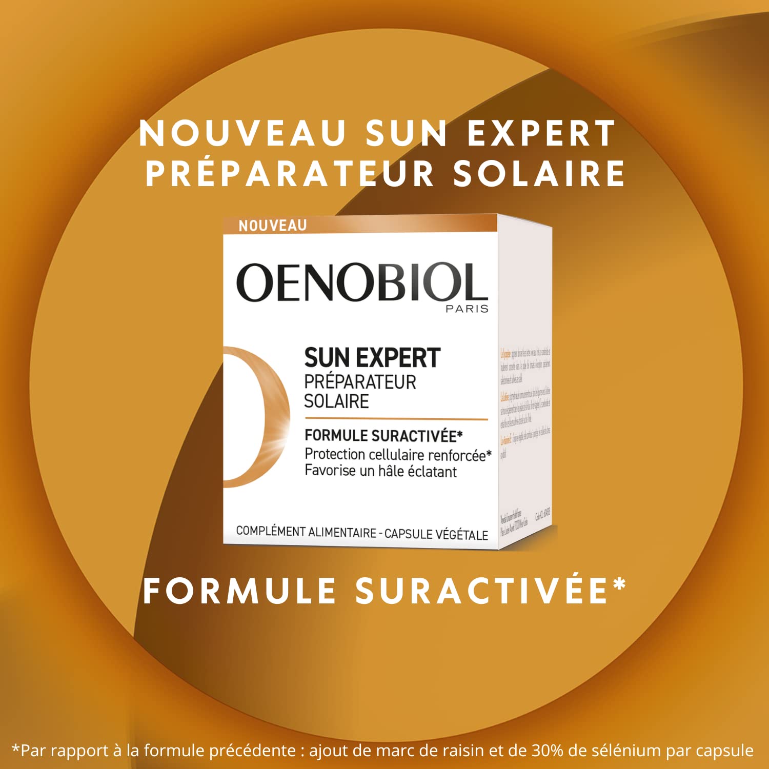 OENOBIOL - Compléments Alimentaires - Préparateur Solaire - Peaux Normales - A base de Lycopène, Lutéine, Vitamine E et Sélénium - Programme 1 mois - 1 Boîte de 30 Capsules