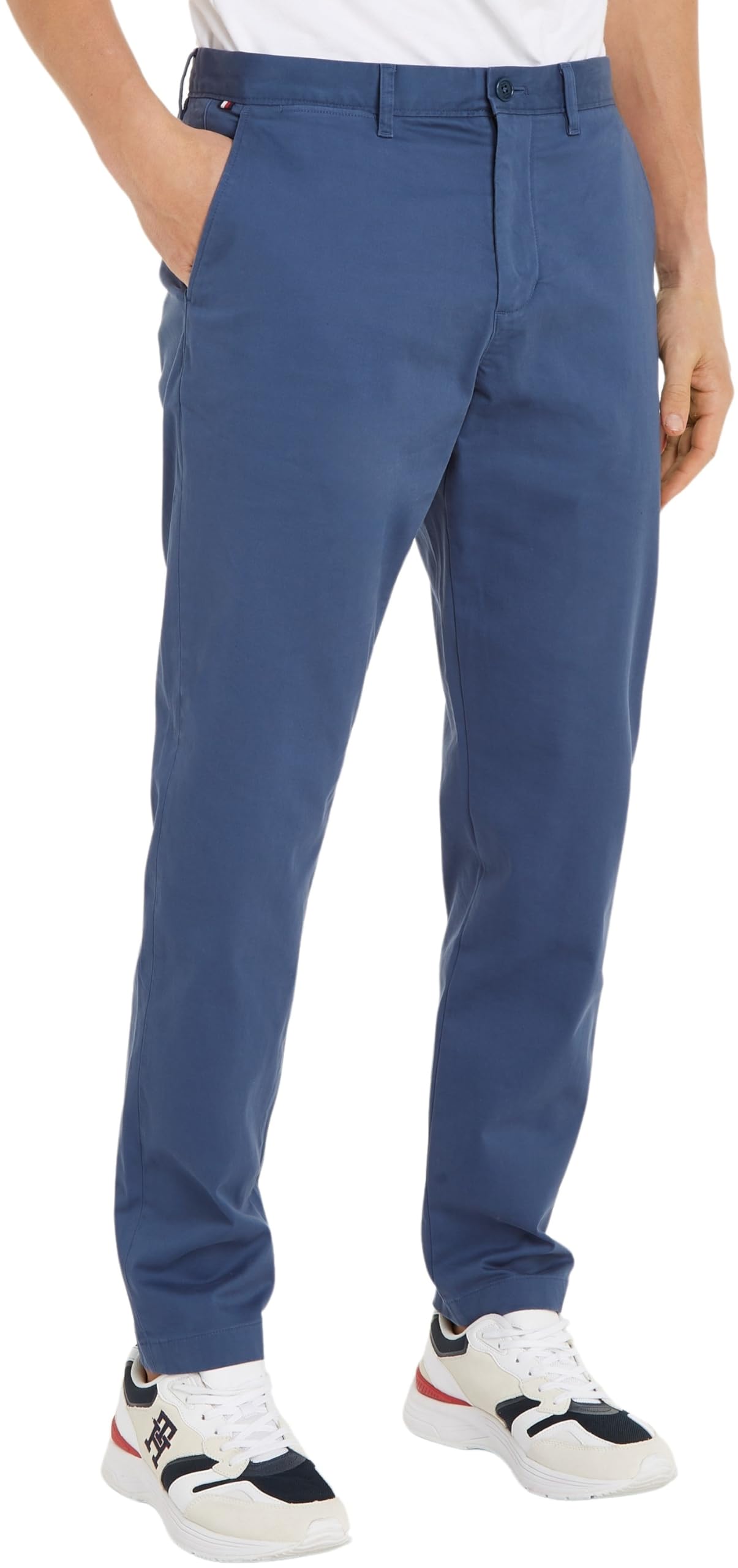 Tommy Hilfiger Men’s Tapered Fit Chinos, Blue (Aegean Sea), 28W/28L