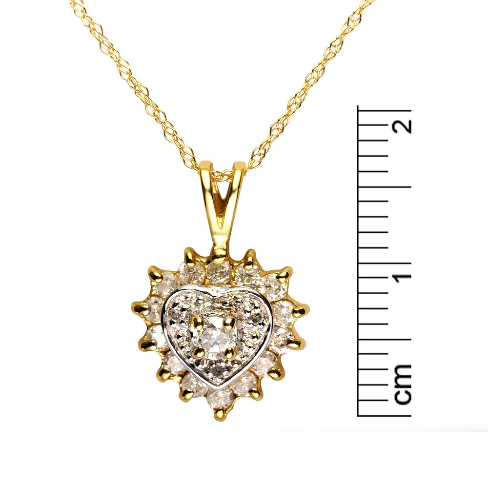 Ivy Gems 9ct Yellow Gold Birthstone & 0.015ct Diamond Heart Pendant with 46cm Chain