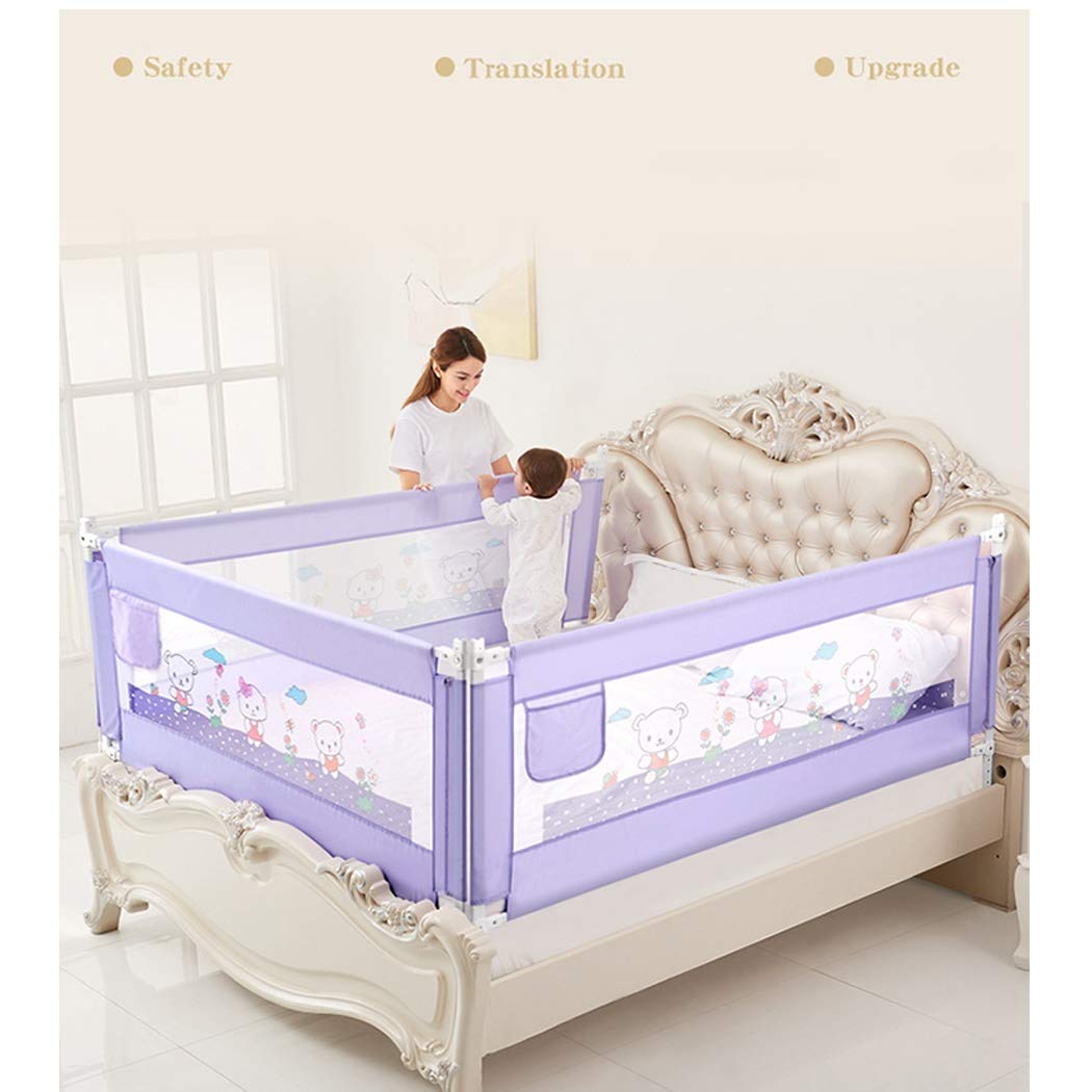 Barandilla de Cama Plegable Nueva, Resistente a roturas, 5 Niveles de elevación Vertical, barandilla de Seguridad Universal para niños (Color: Morado, tamaño: 150 cm, 1