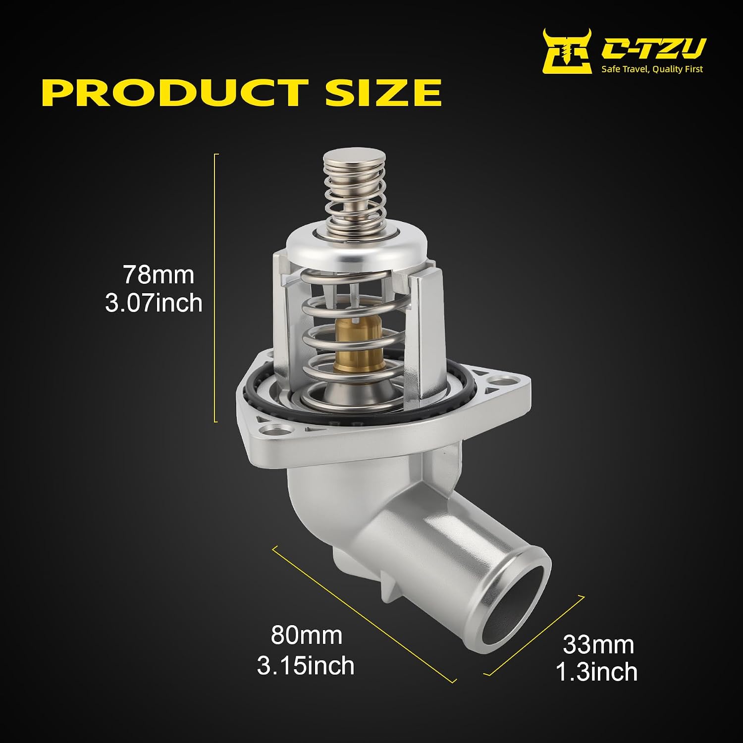 Upgrade Aluminium Thermostat Housing Assembly for Cadillac Escalade ESV 2015-2020 GMC Sierra 1500 Yukon 2014-2020 Chevrolet Silverado 1500 2500 Suburban Tahoe 2014-2020, 902-2090 15-11125 12674639