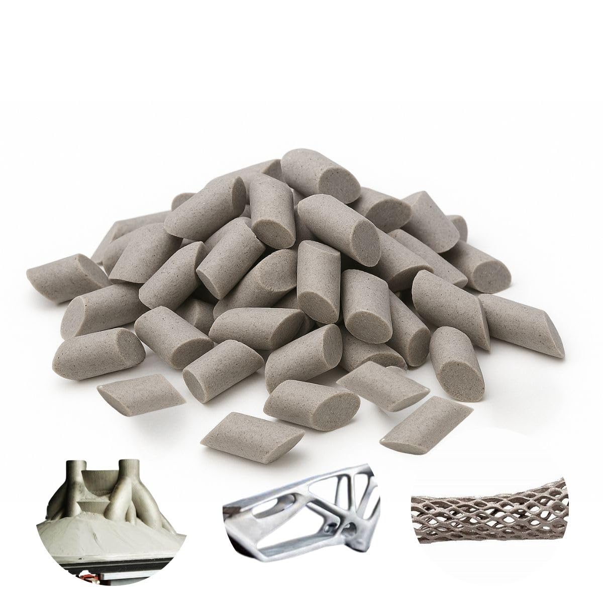 Polissage de pièces issues impression 3D - Médias d'ébavurage en céramique - Oxyde d’aluminium - Cylindre avec Coupe biaise (1,8 * 4 mm)