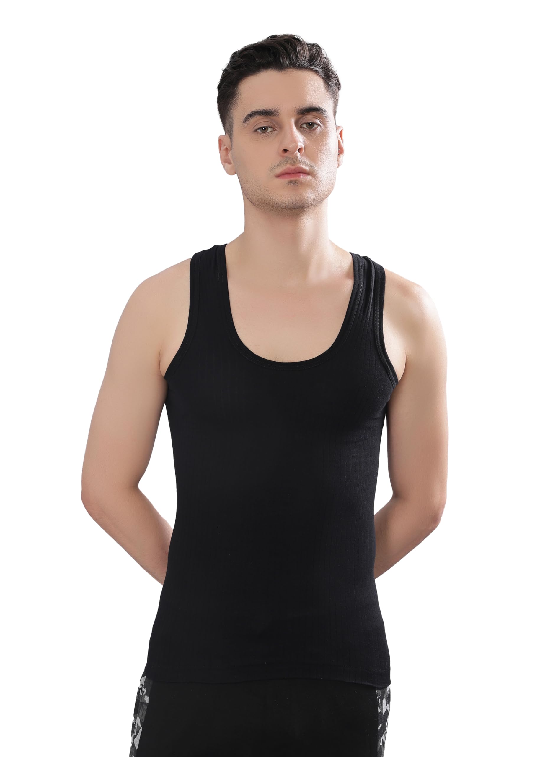 dollar bigboss Men's Black Solid Cotton Regular Vest-picture-58